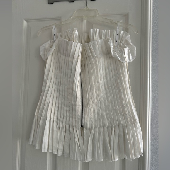 Aje White Horizon Pintucked Corset Top - Picture 5 of 8